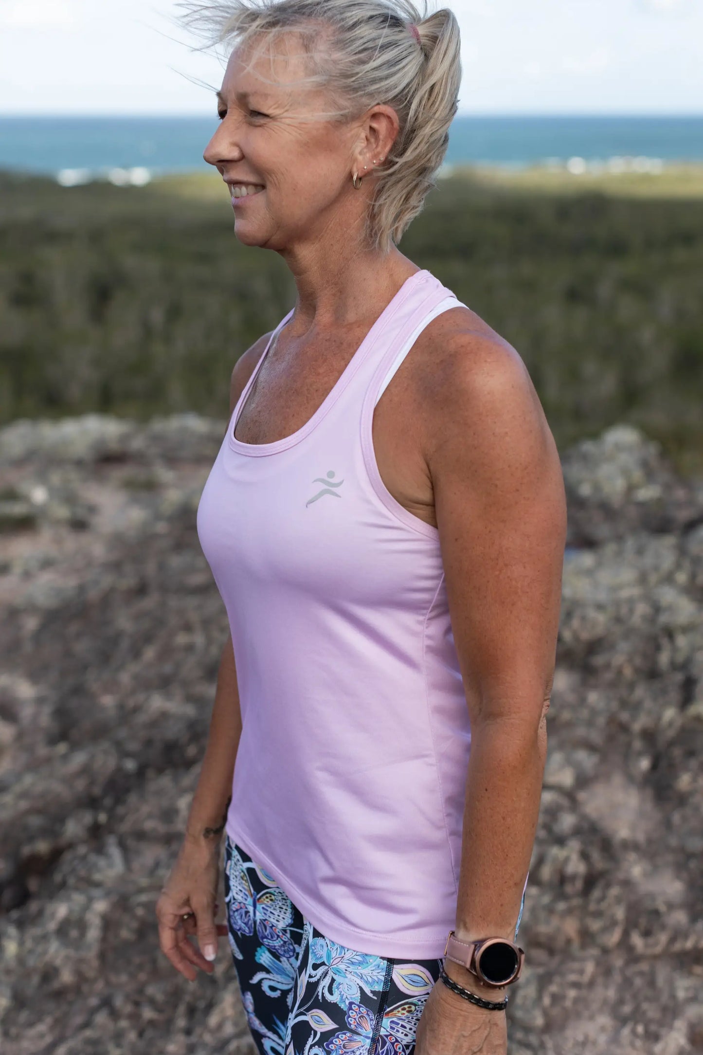 Gmaxx Baby Pink Strappy Back Sports Top
