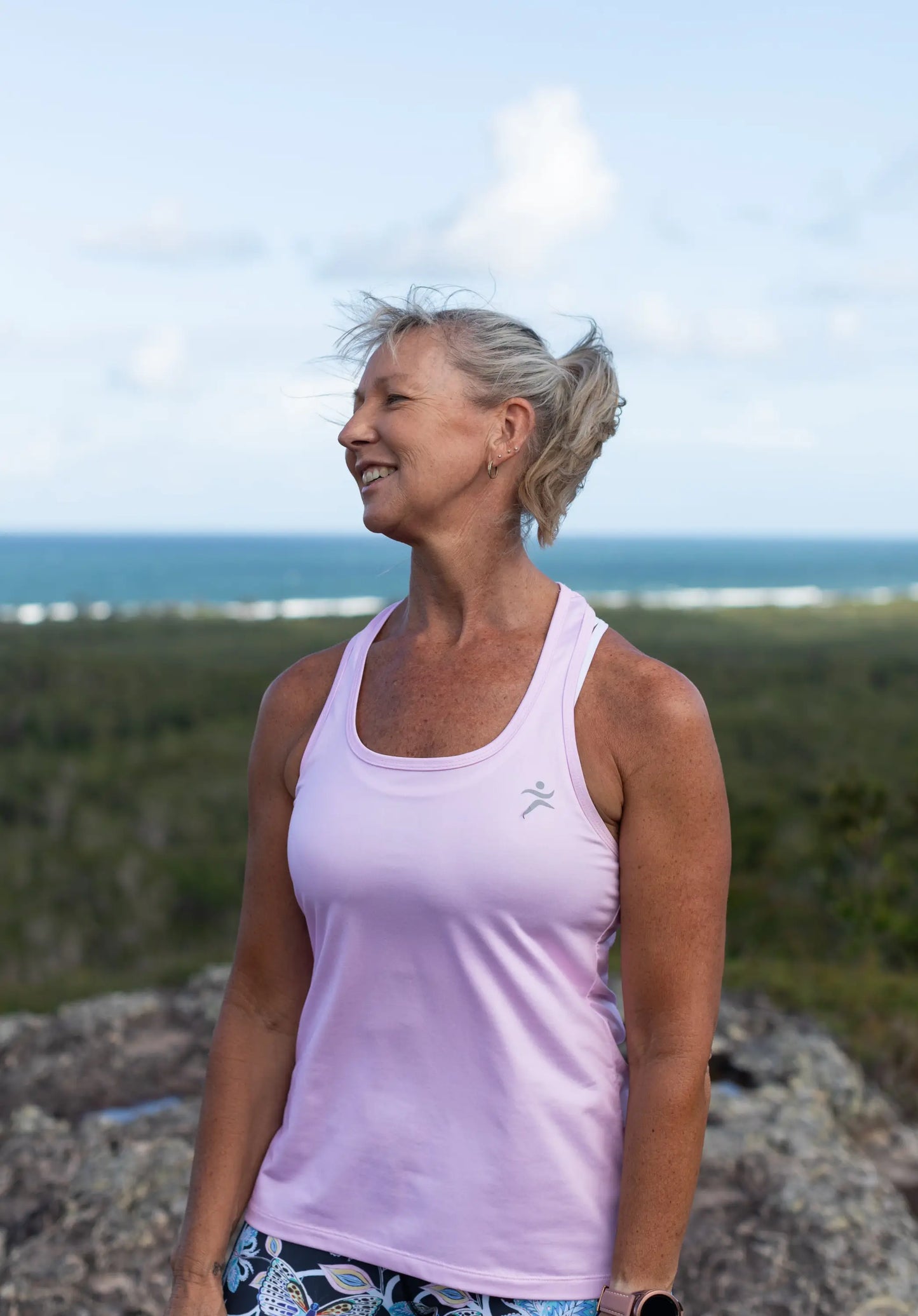 Gmaxx Baby Pink Strappy Back Sports Top