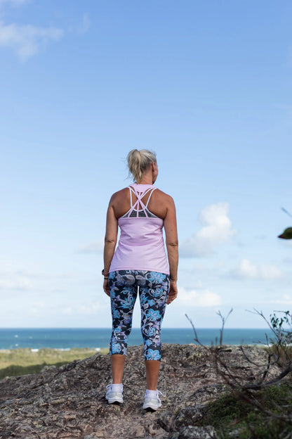 Gmaxx Baby Pink Strappy Back Sports Top