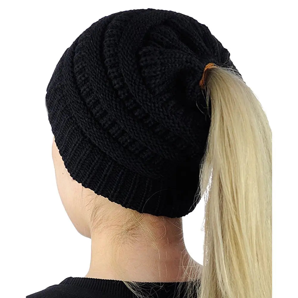 Pony Tail Beanies.. Assorted Colours. - gmaxx
