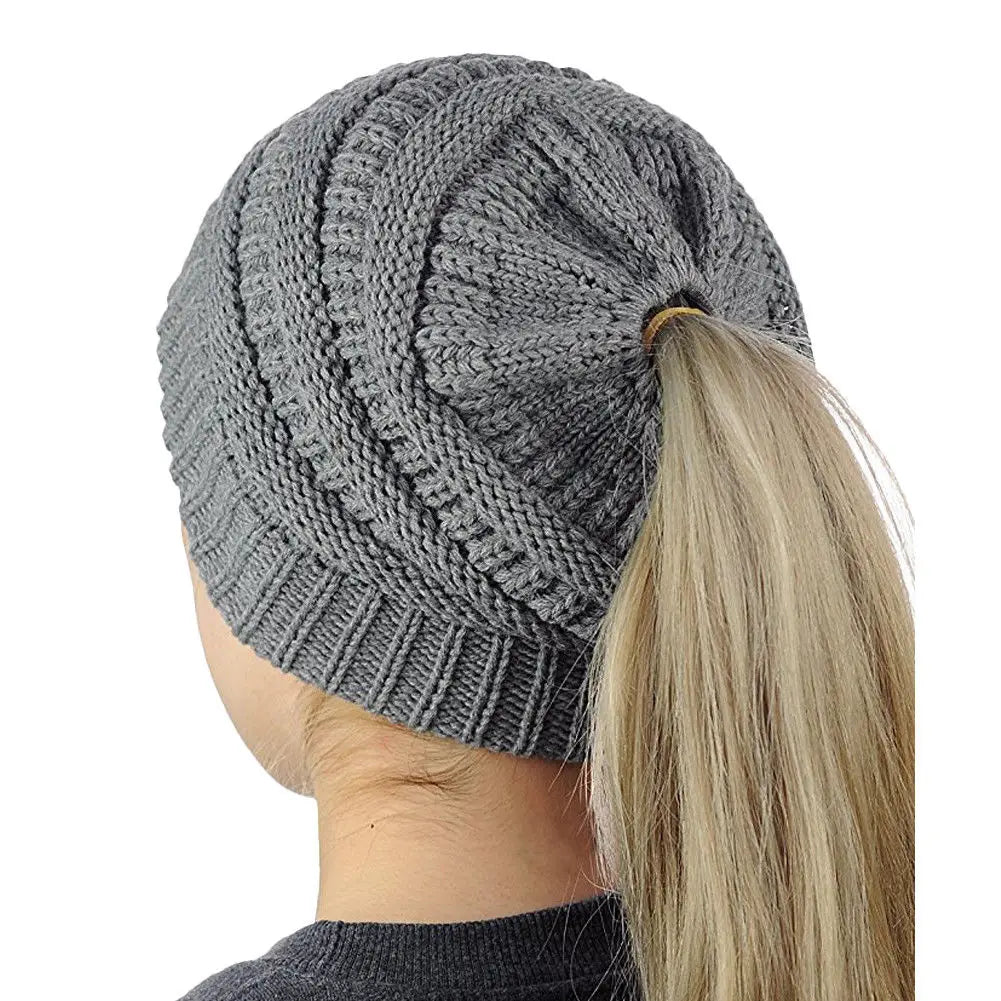 Pony Tail Beanies.. Assorted Colours. - gmaxx