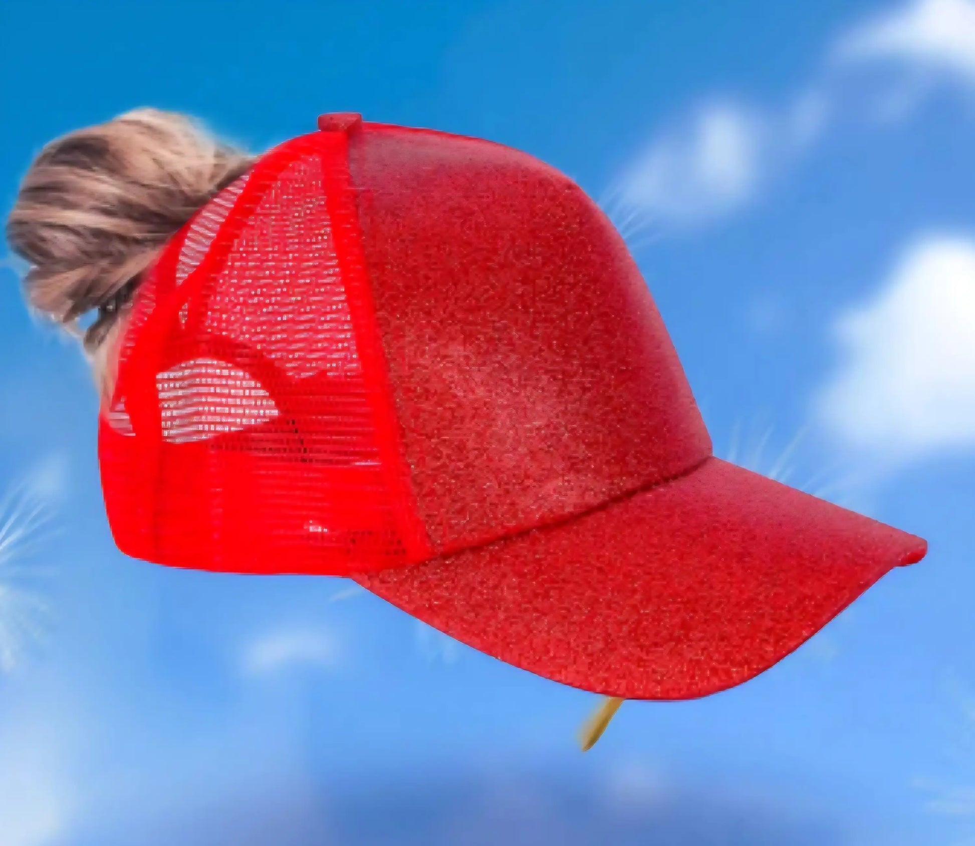 PONY TAIL Caps - Assorted Colours - Glitter Red - Caps