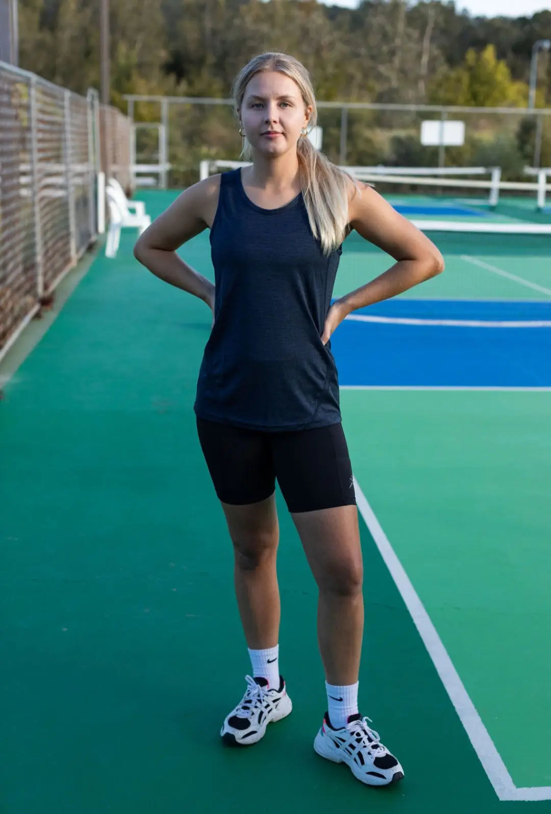 Ramo Challenger Singlet - 8 / Navy Marle - Ladies Sports Tops