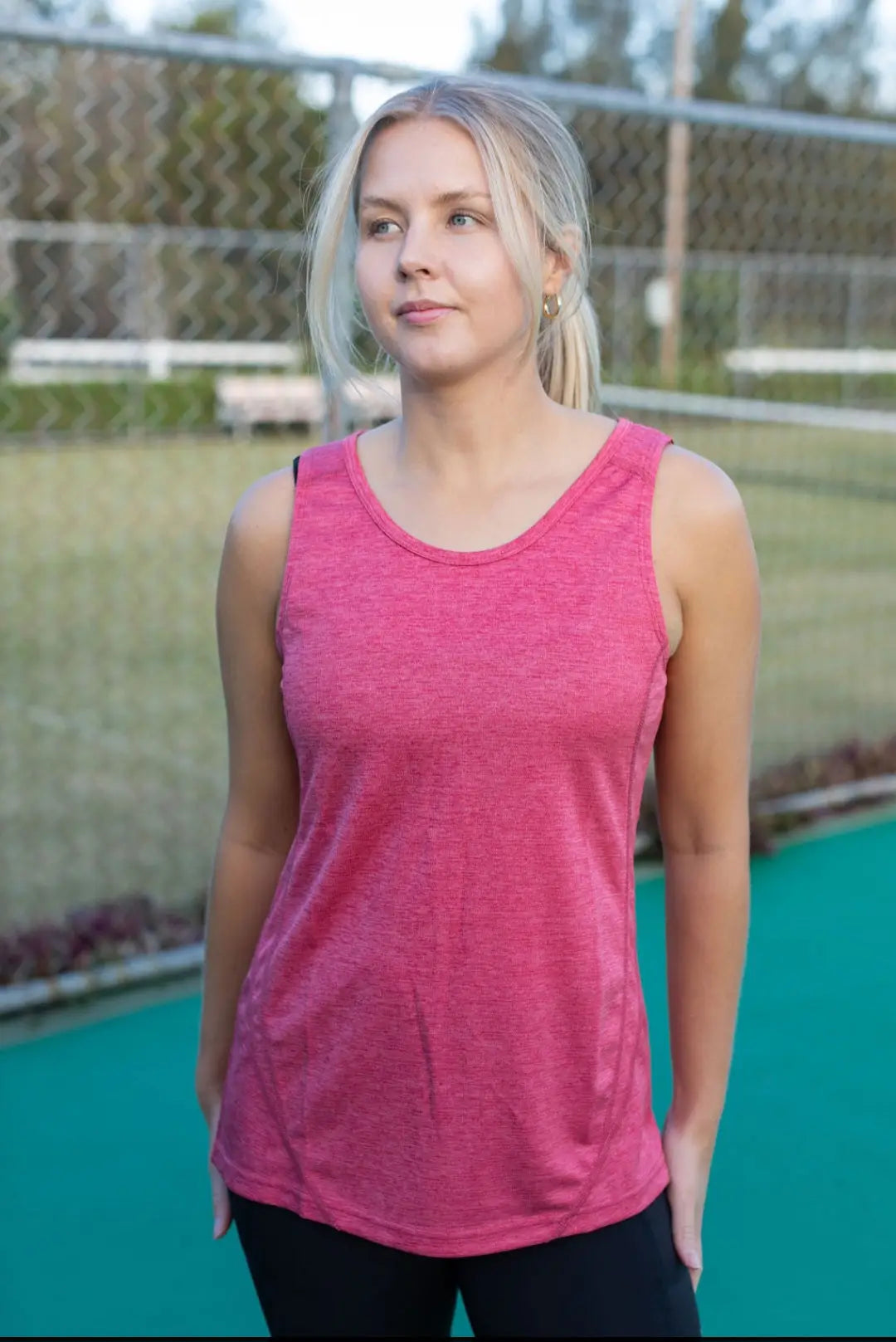 Ramo Challenger Singlet - 8 / Red Marle - Ladies Sports Tops