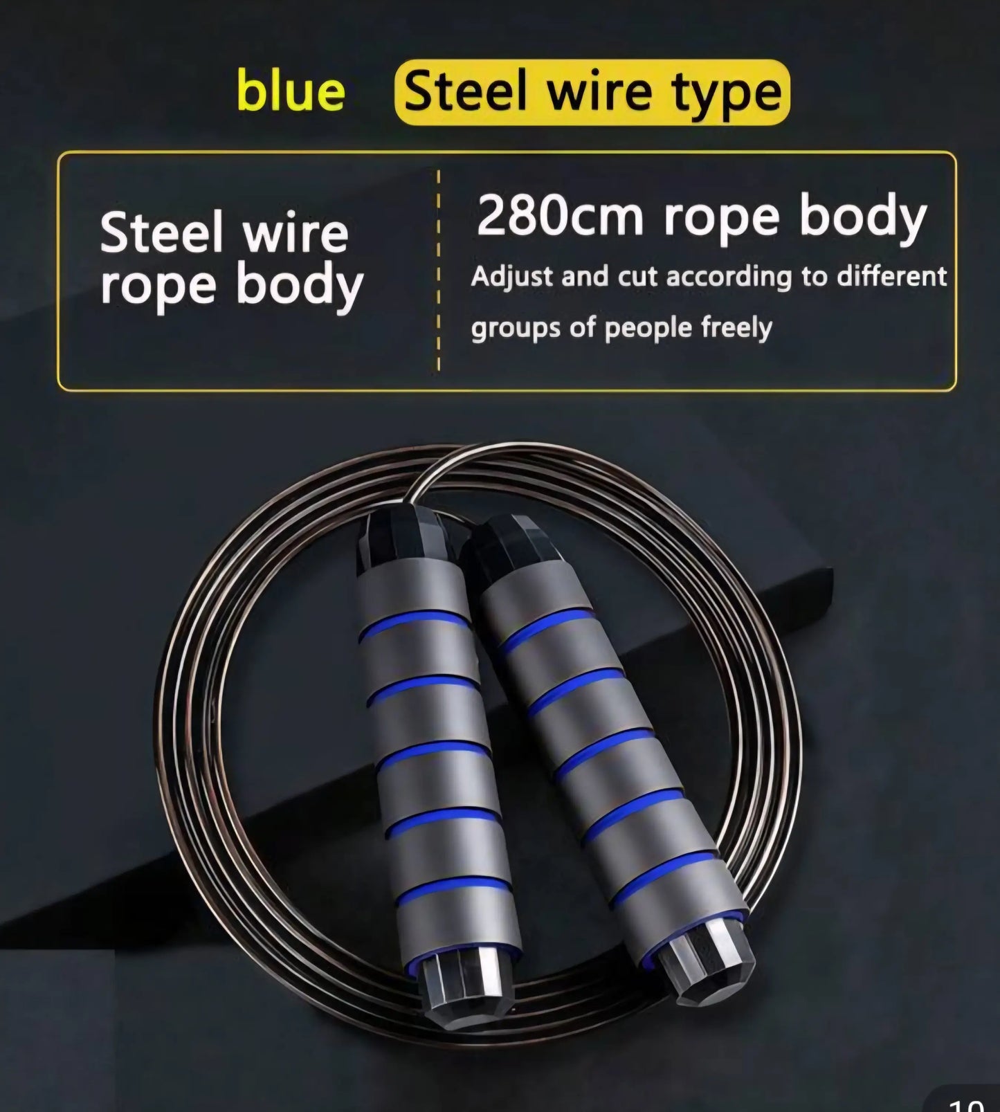 Speed Skipping Ropes - Black/Blue - Skipping Rope