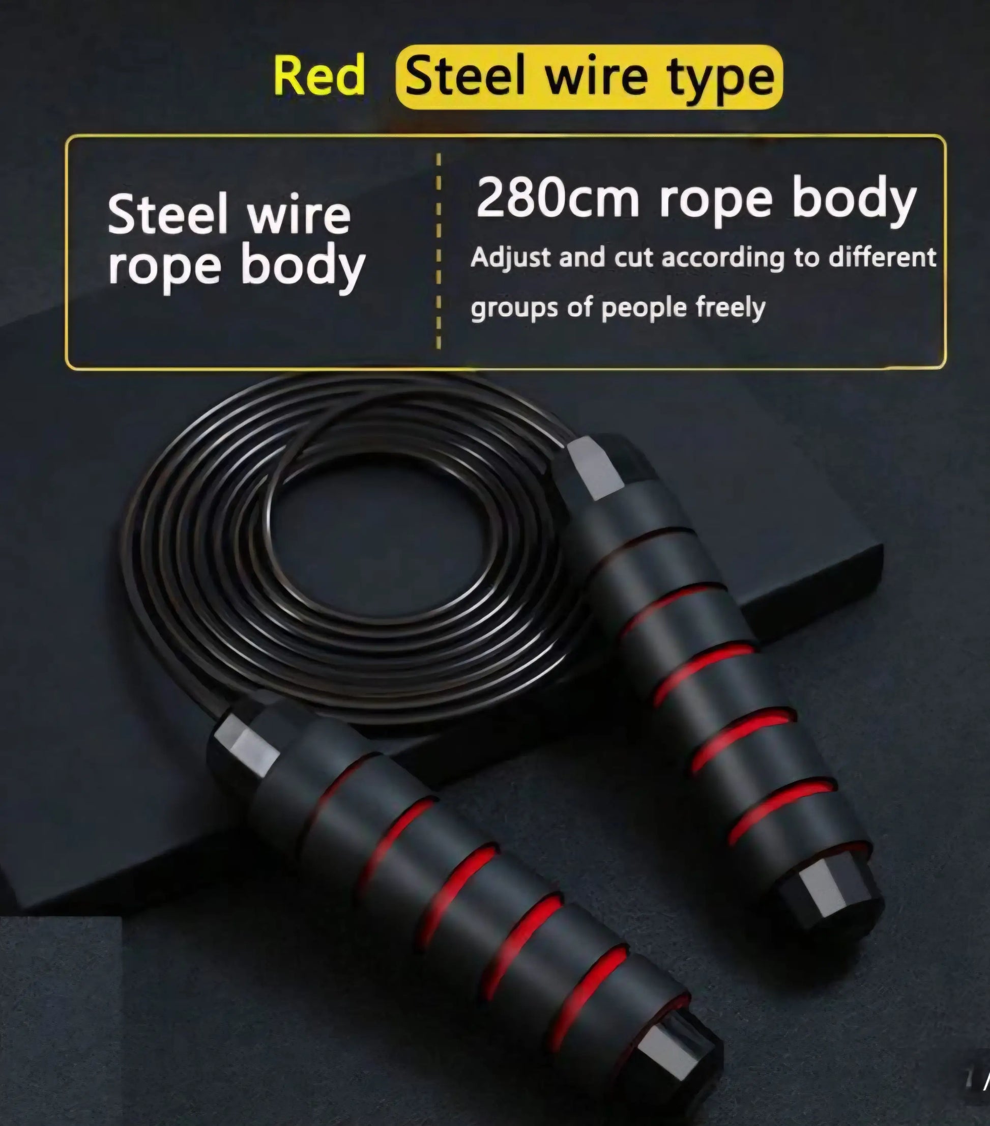 Speed Skipping Ropes - Black/Red - Skipping Rope