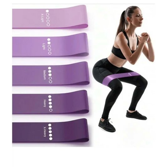 STRETCH Resistance Bands - 5 Pack - Purple - Yoga Accessories