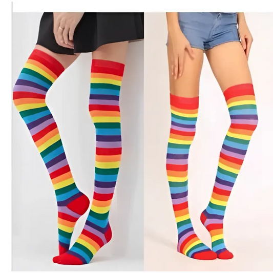 Thigh High Assorted Coloured Socks - gmaxx