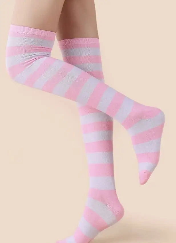Thigh High Assorted Coloured Socks - gmaxx