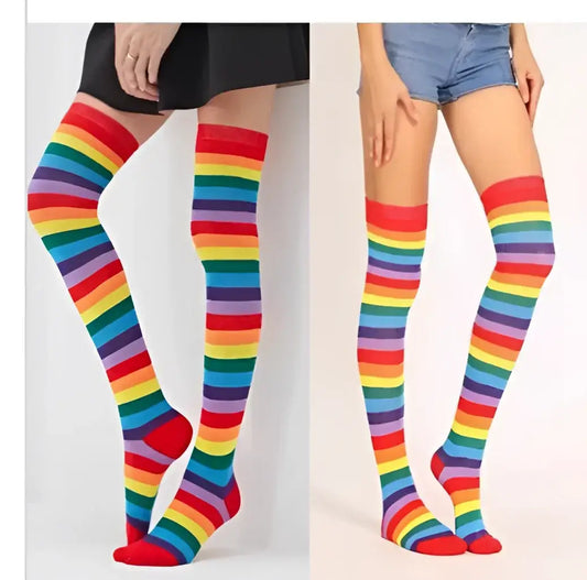 Thigh High Assorted Coloured Socks - gmaxx