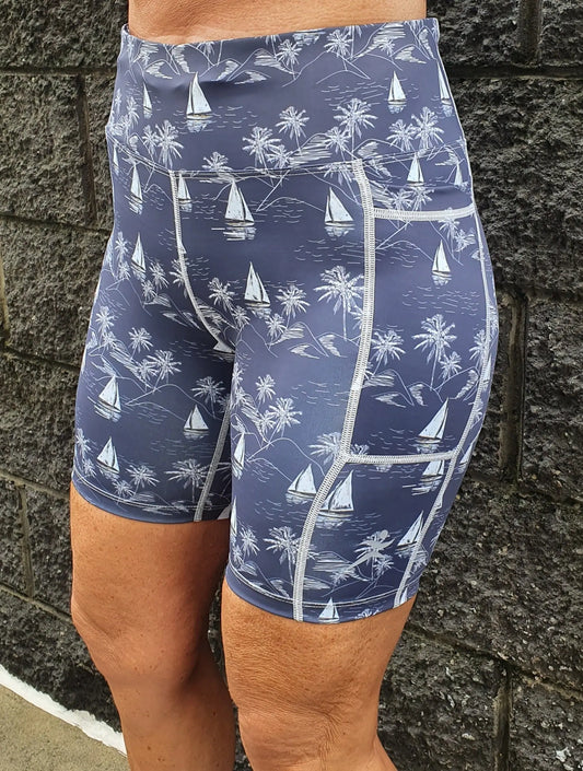 Tropical Daze Active Bike Shorts - gmaxx