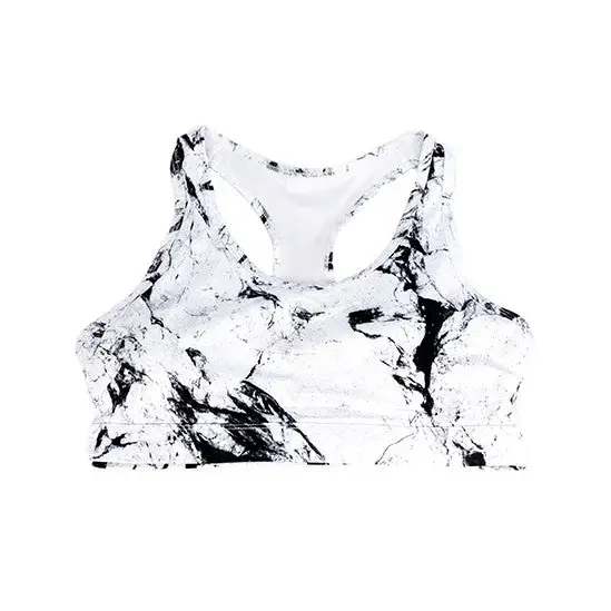 White Marble Sports Crop - gmaxx