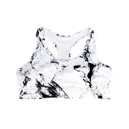 White Marble Sports Crop - gmaxx