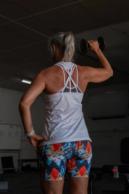 White Strappy Back Sports Top - gmaxx