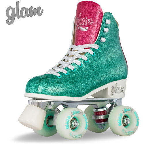 The Glam Skate is a serious skate - with a lustrous glitter shine over the entire boot. Built in a classic style, the Glam is far from your traditional roller skate - it comes packed full of great skating features to make skating more comfortable, more controlled and more glamourous than ever before! Don't be afraid to show the word how sparkly, glittery and fun you are on your new Glam Skates by Crazy Skates.