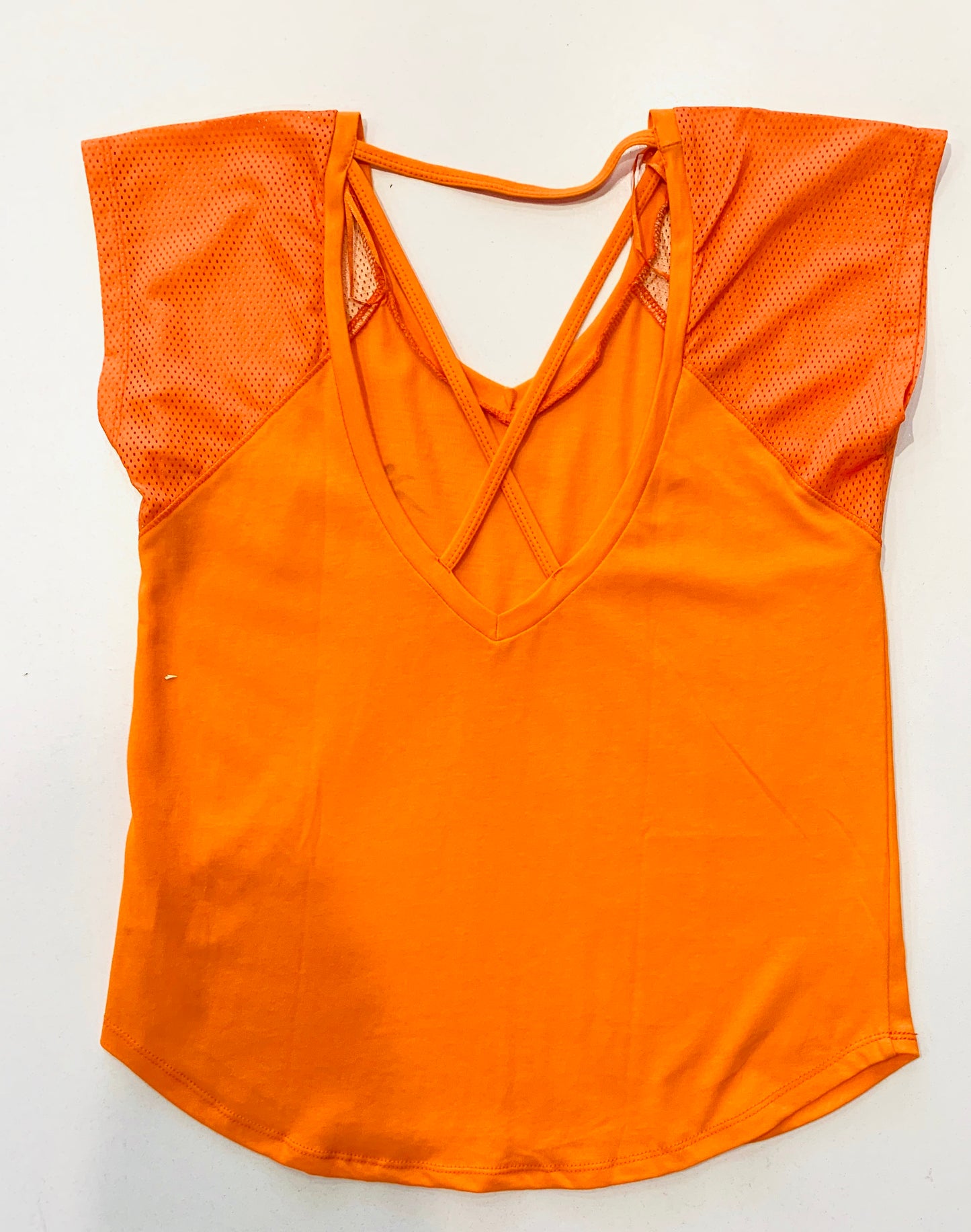 ORANGE Strappy Back Tee Shirt. Sizes XS/8 - 3XL/20