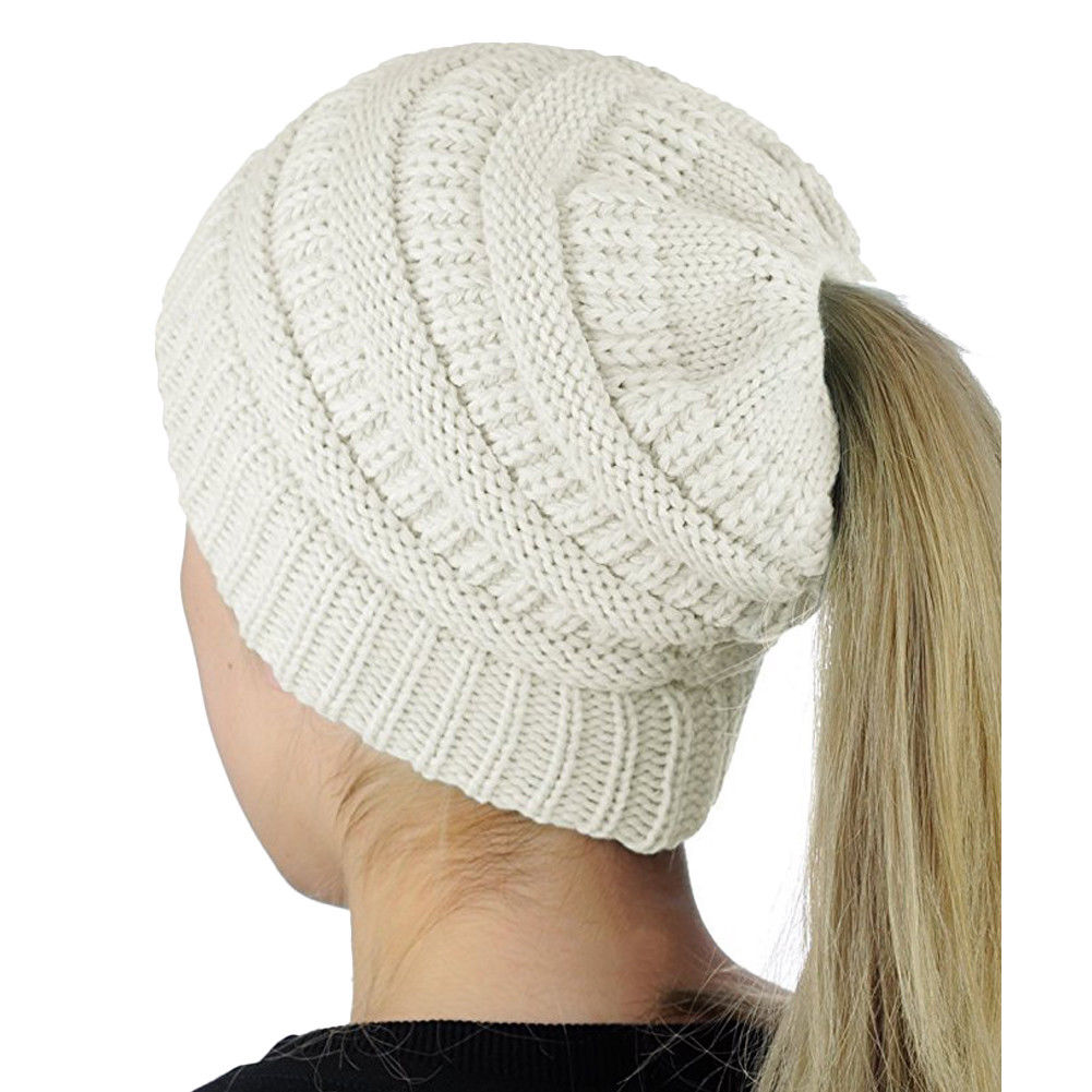 Pony Tail Beanies. Beat the winter blues. Assorted Colours.